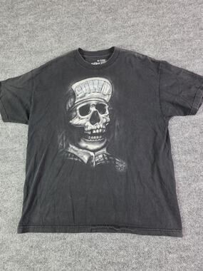 Sullen Art Men's Shirt Size XL Black Graphic Print Logo Cotton Crewneck Skull